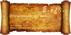Ehrenstein Ámos névjegykártya